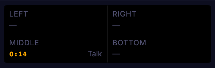 The preview strip with the same timer at 0:14 in amber