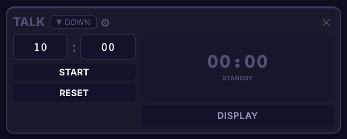 A timer card with no Mute button